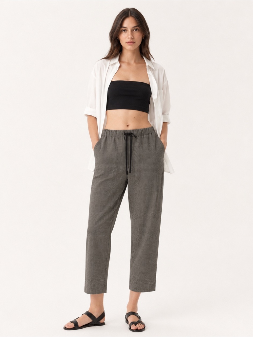 Aritzia The Group by Babaton Jimmy Pant Plaid Pull-On Trousers Size Small